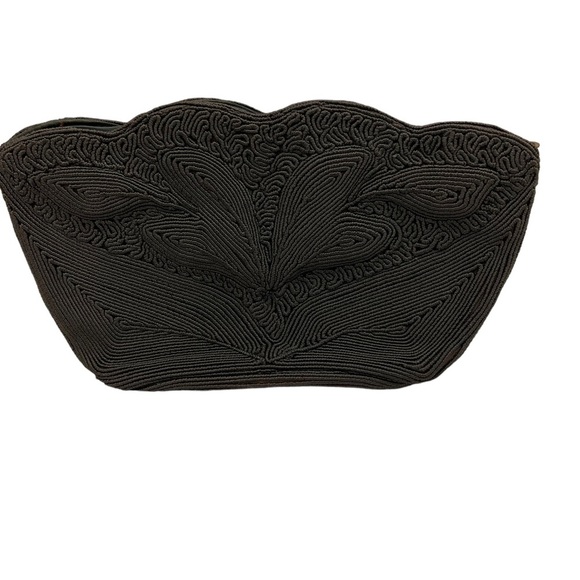 Genuine Corde' Creations Handbags - Genuine Corde' Creations Black Clutch Purse 1940(?) Art Deco Evening Bag Zipper